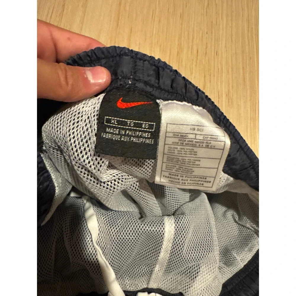 Nike Vintage Windbreaker Track Pants Navy Grey Mesh Lined XL Mens Athletic 37